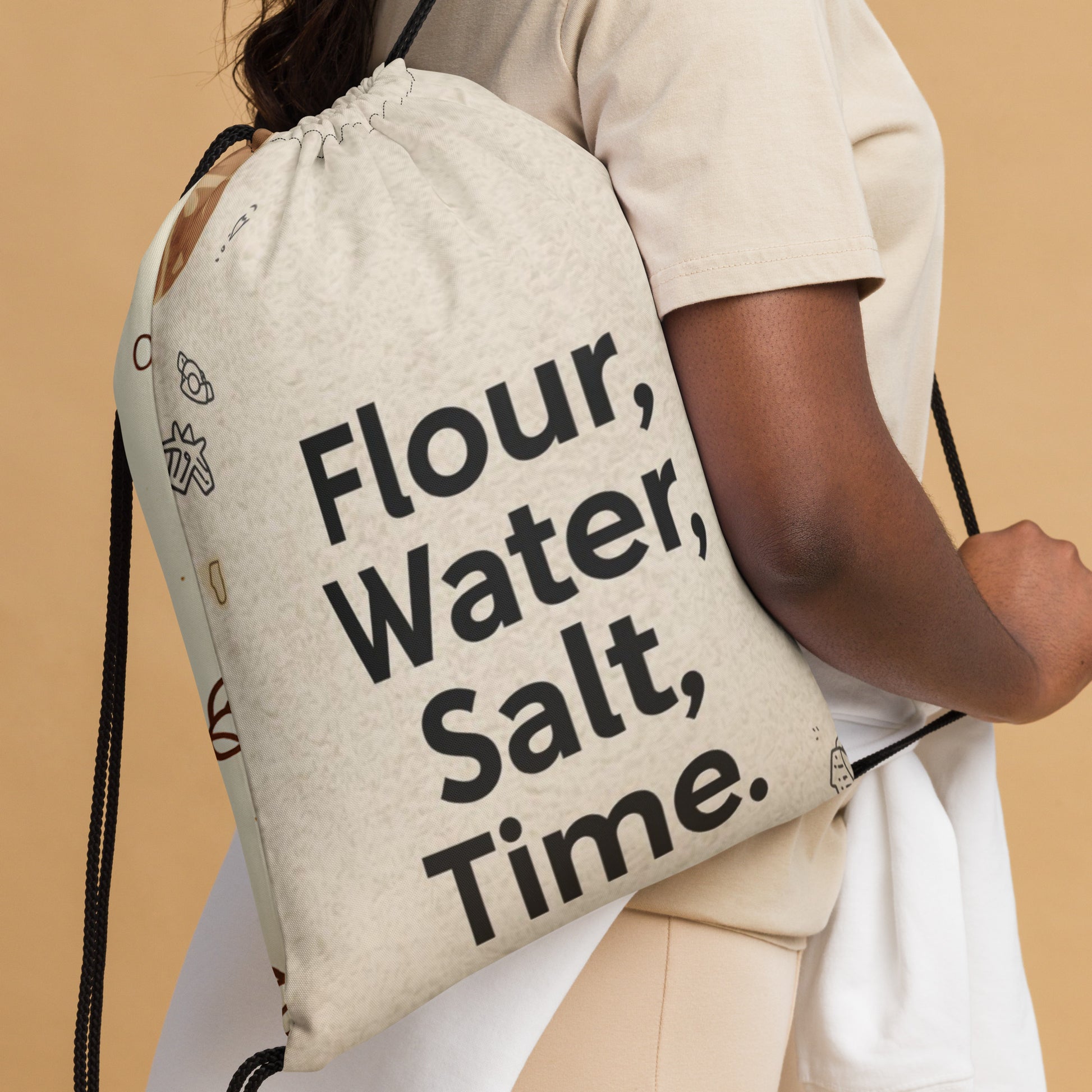 Flour. Water. Salt. Time. | Drawstring bag Bags & Accessories > Drawstring Bags ZomaModa
