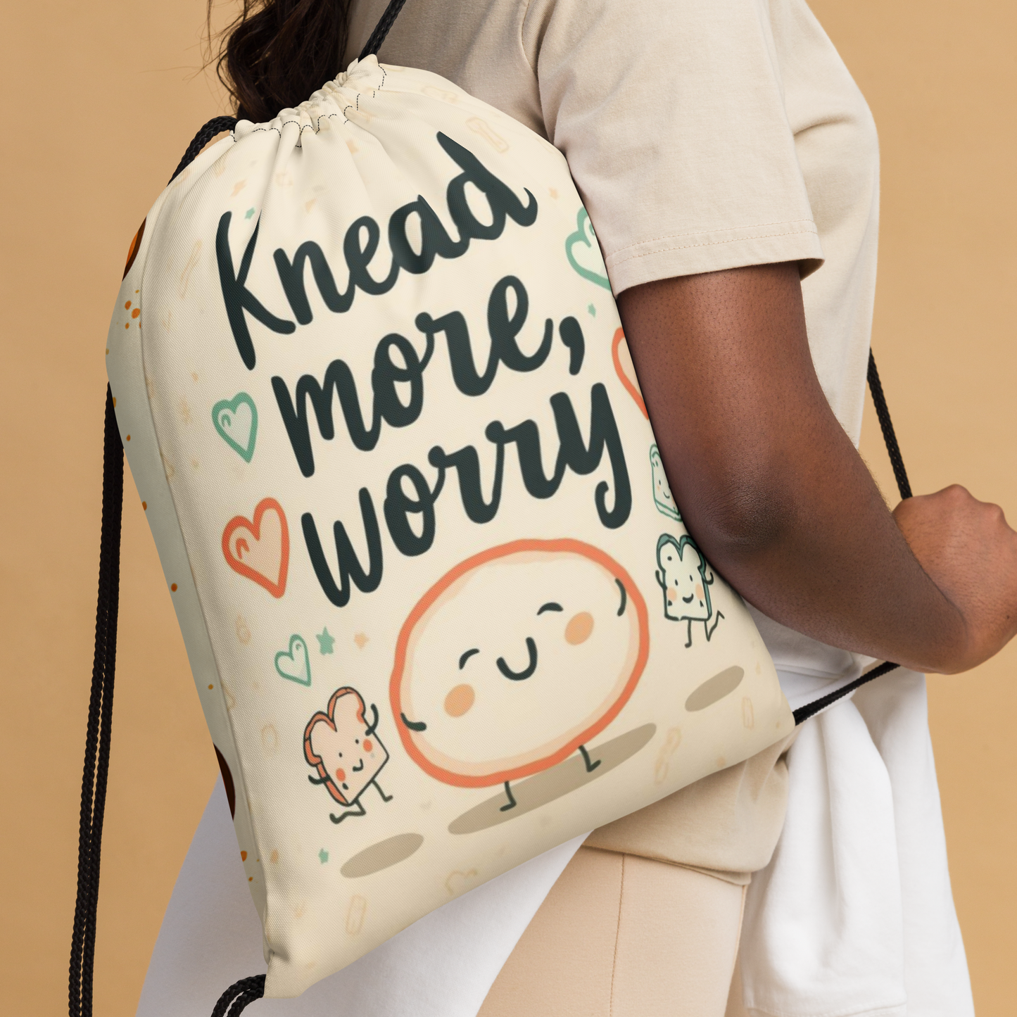 Knead More, Worry Less | Drawstring bag Bags & Accessories > Drawstring Bags ZomaModa