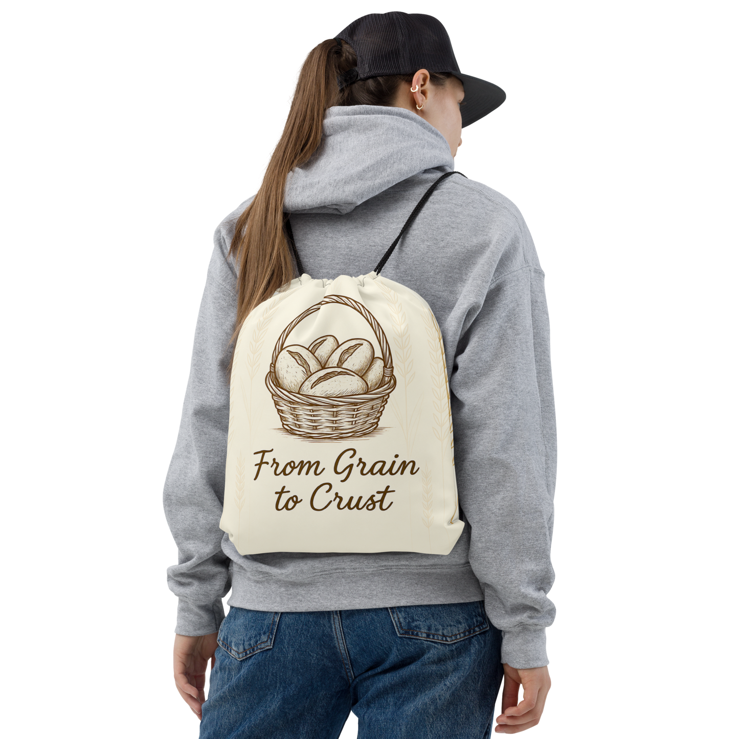Minimal Wheat Field | Drawstring bag Bags & Accessories > Drawstring Bags ZomaModa