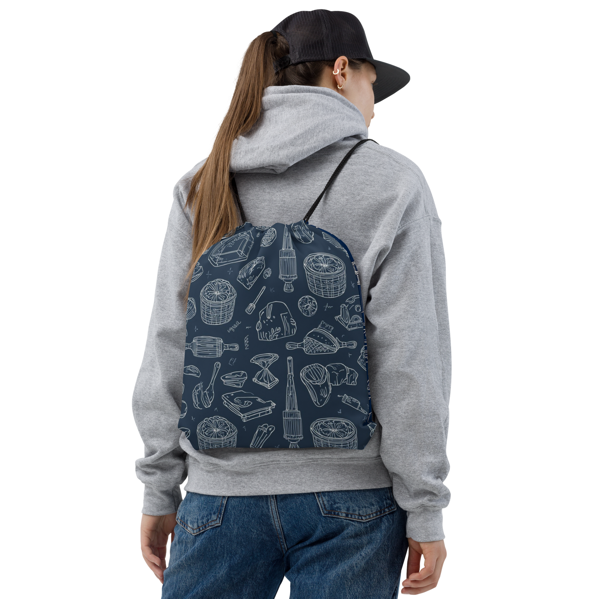 Bakery Blueprint | Drawstring bag Bags & Accessories > Drawstring Bags ZomaModa