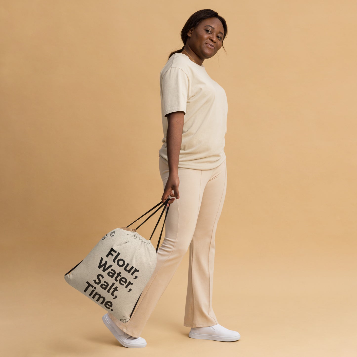 Flour. Water. Salt. Time. | Drawstring bag Bags & Accessories > Drawstring Bags ZomaModa