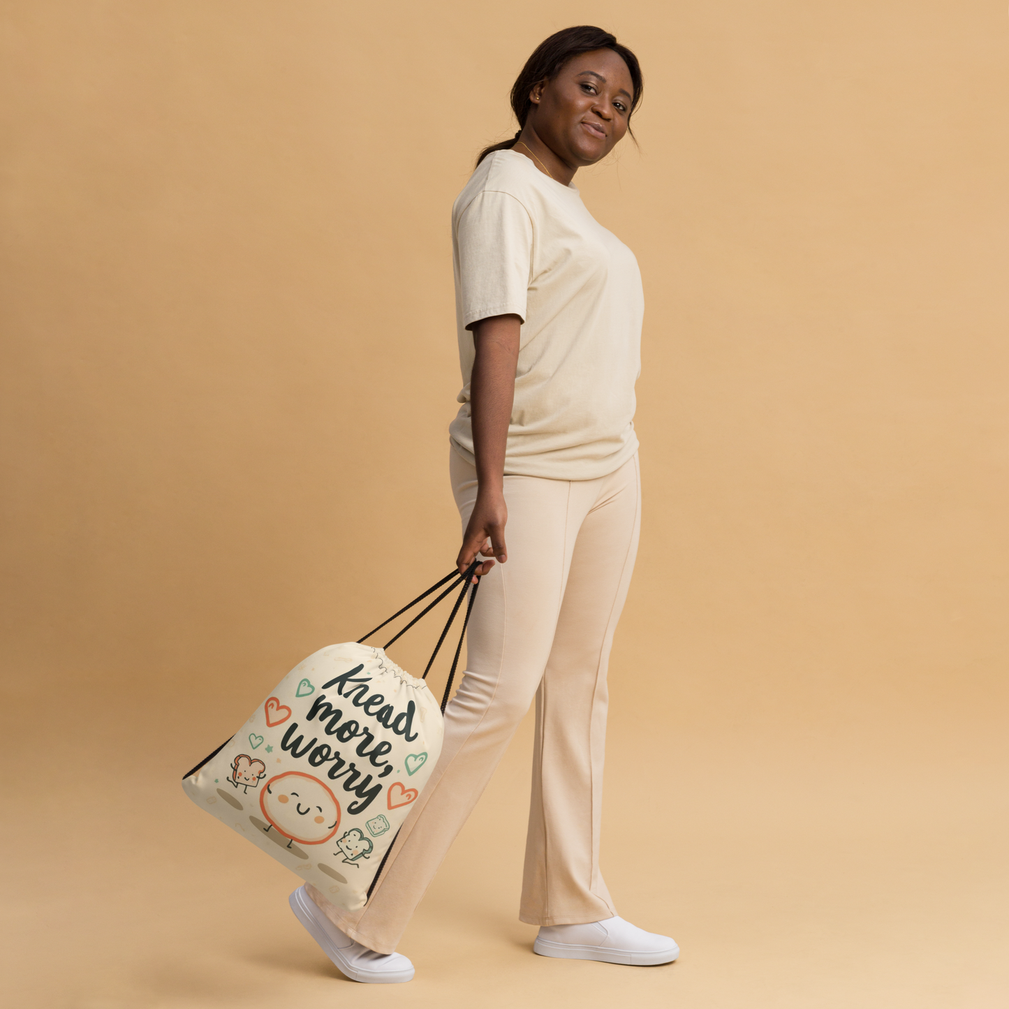 Knead More, Worry Less | Drawstring bag Bags & Accessories > Drawstring Bags ZomaModa