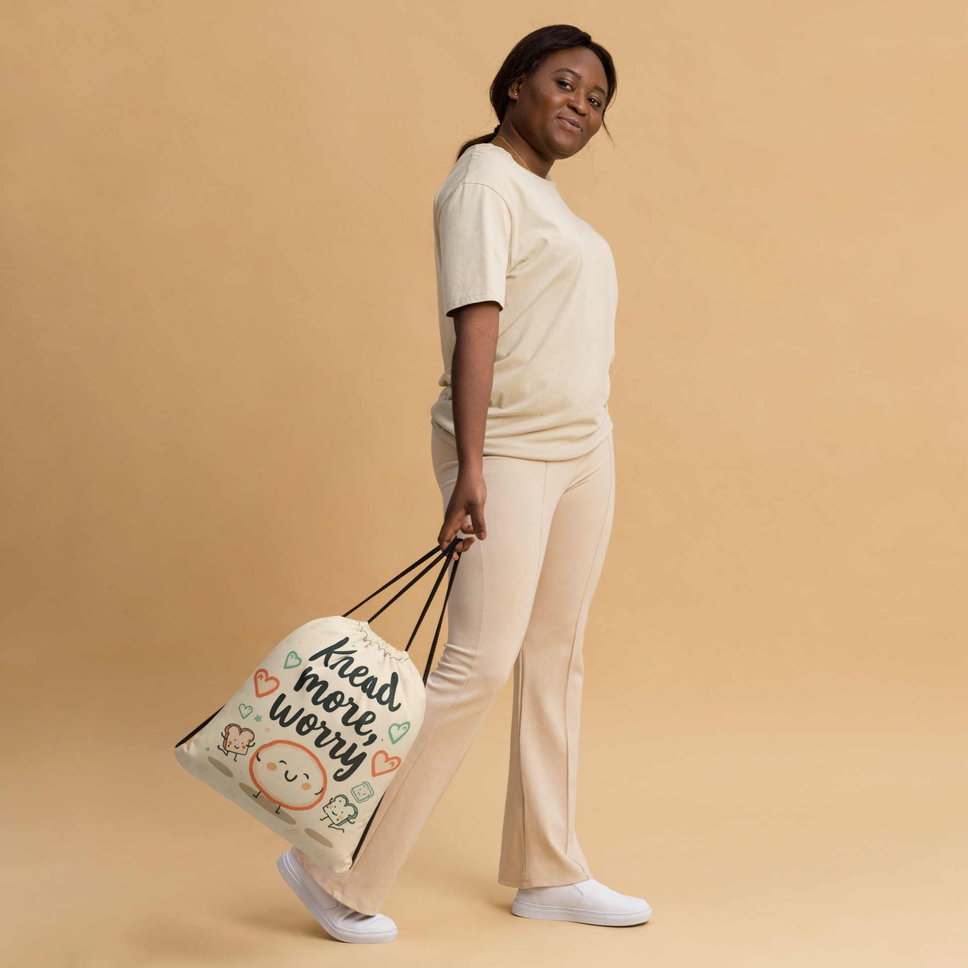 Knead More, Worry Less | Drawstring bag Bags & Accessories > Drawstring Bags ZomaModa
