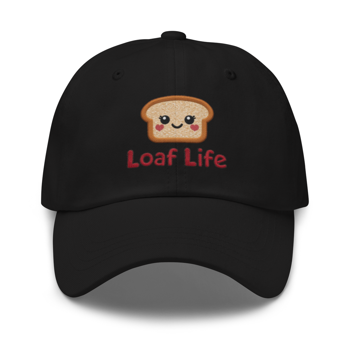 Bread Loaf Smiley V4 | Dad hat Black Apparel > Hats & Caps ZomaModa