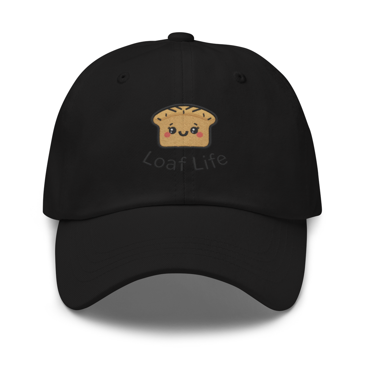 Bread Loaf Smiley V2 | Dad hat Black Apparel > Hats & Caps ZomaModa