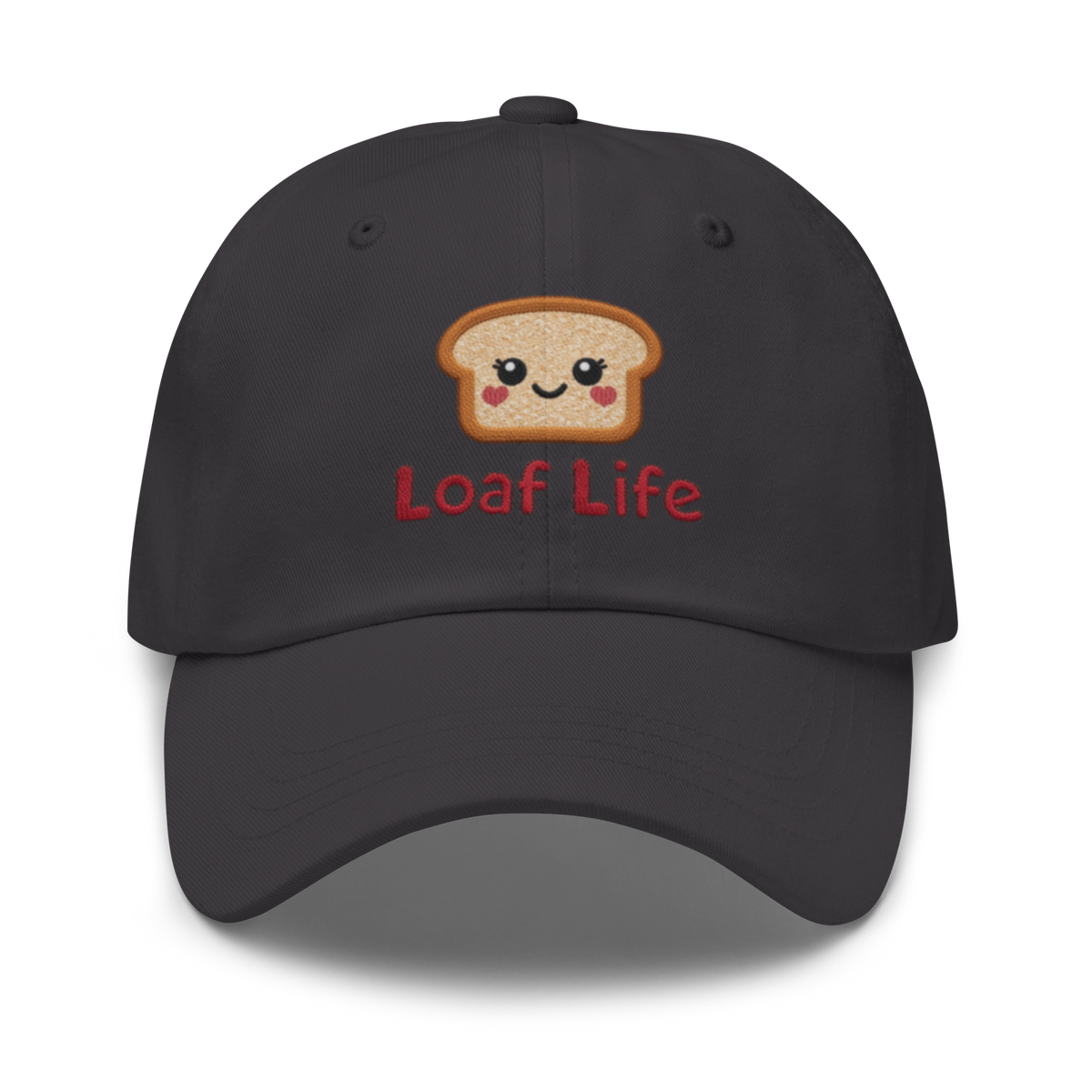 Bread Loaf Smiley V4 | Dad hat Dark Grey Apparel > Hats & Caps ZomaModa