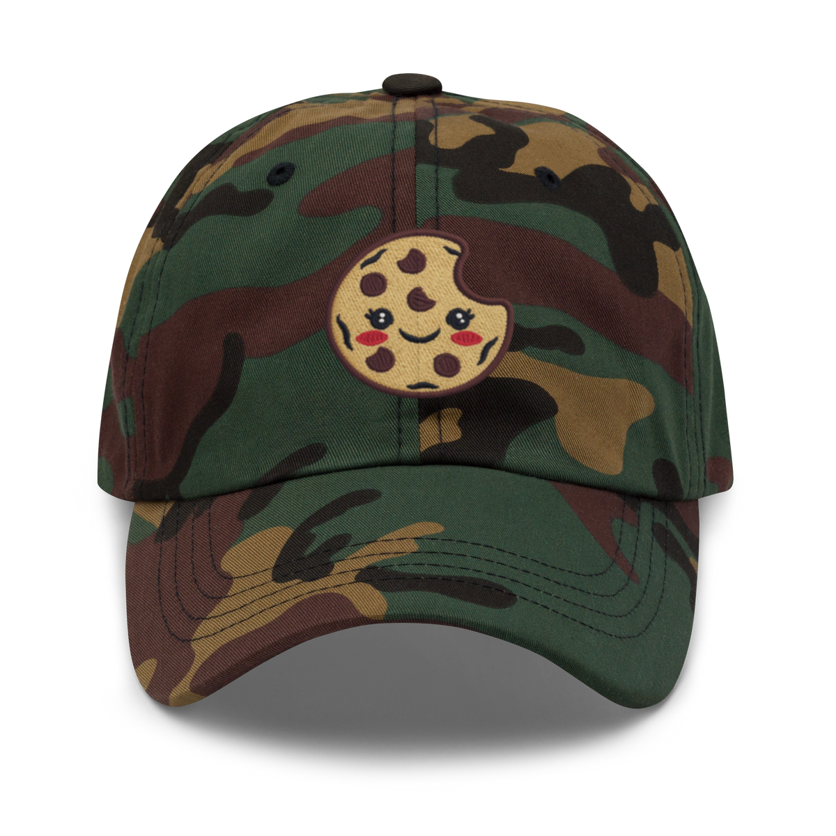 Cookie Face V3 | Dad hat Green Camo Apparel > Hats & Caps ZomaModa