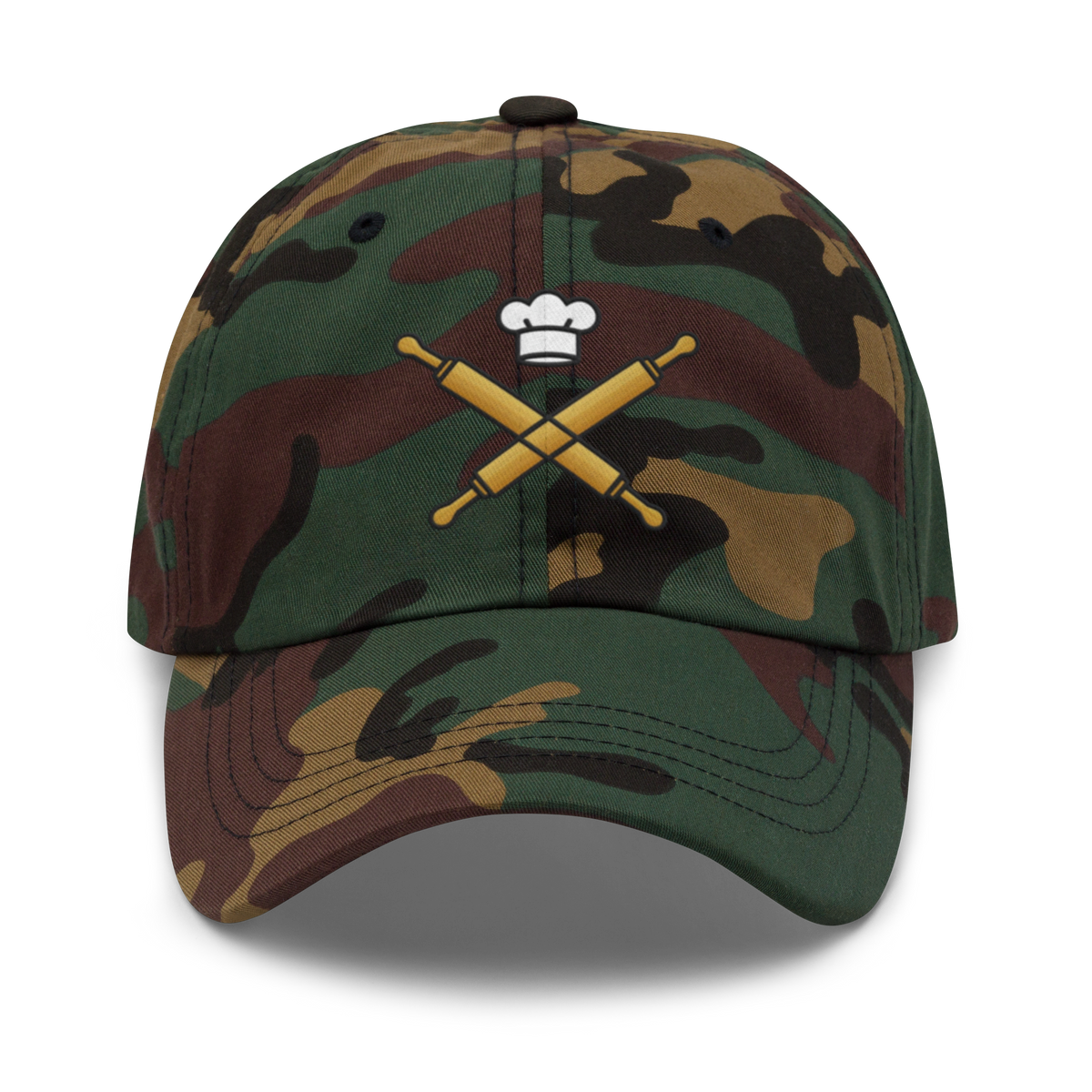 Rolling Pin Crossed V4 | Dad hat Green Camo Apparel > Hats & Caps ZomaModa