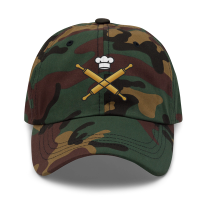 Rolling Pin Crossed V4 | Dad hat Green Camo Apparel > Hats & Caps ZomaModa
