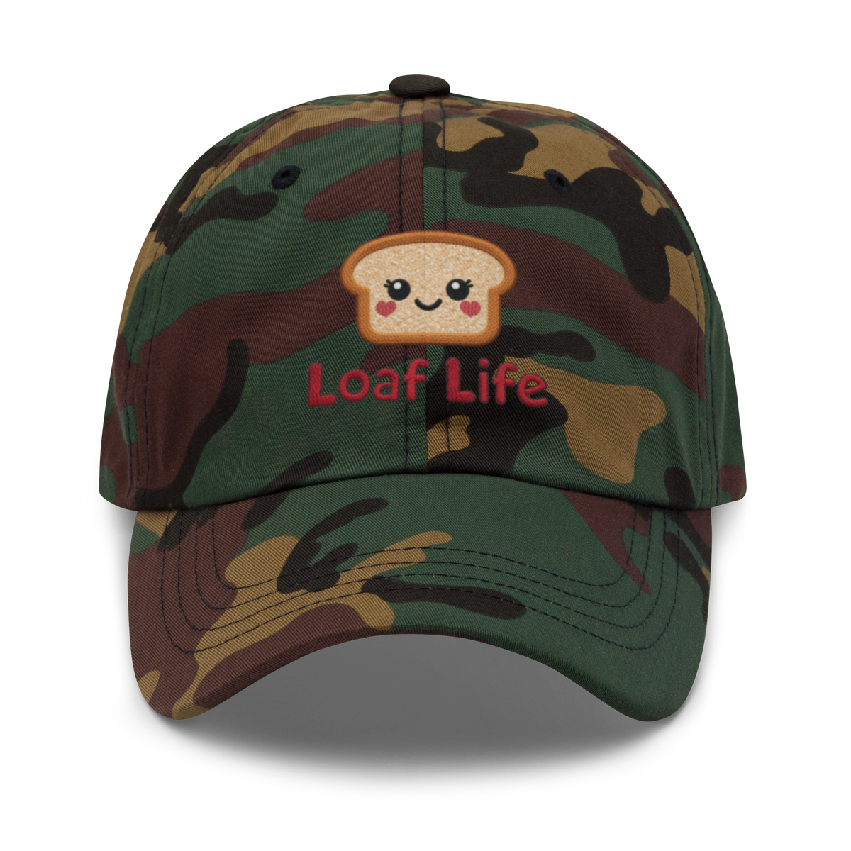Bread Loaf Smiley V4 | Dad hat Green Camo Apparel > Hats & Caps ZomaModa