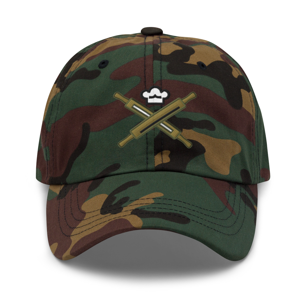 Rolling Pin Crossed V2 | Dad hat Green Camo Apparel > Hats & Caps ZomaModa