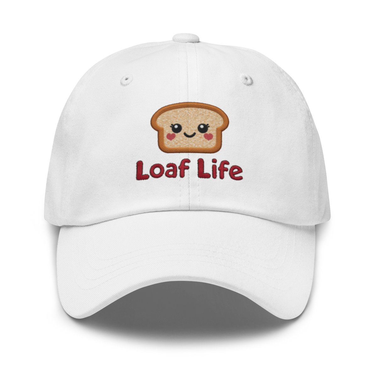 Bread Loaf Smiley V4 | Dad hat White Apparel > Hats & Caps ZomaModa
