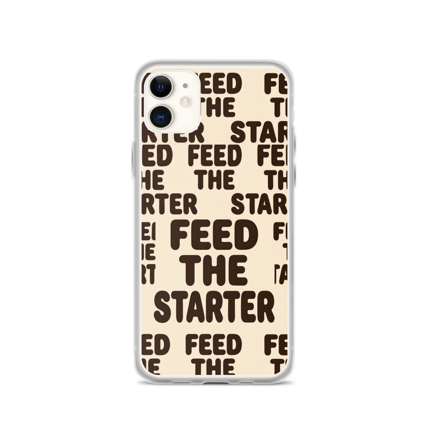 Feed the Starter Repeating Text Clear Case for iPhone® Bags & Accessories > Phone Cases ZomaModa