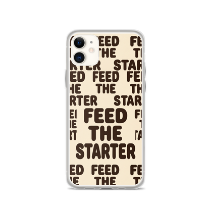 Feed the Starter Repeating Text Clear Case for iPhone® Bags & Accessories > Phone Cases ZomaModa