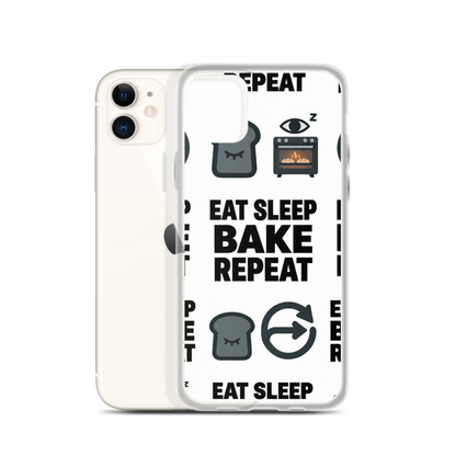 Eat Sleep Bake Repeat Clear Case for iPhone® iPhone 11 Bags & Accessories > Phone Cases ZomaModa
