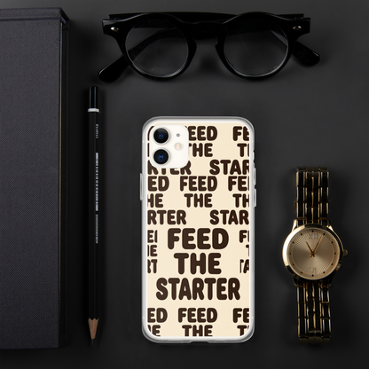 Feed the Starter Repeating Text Clear Case for iPhone® Bags & Accessories > Phone Cases ZomaModa
