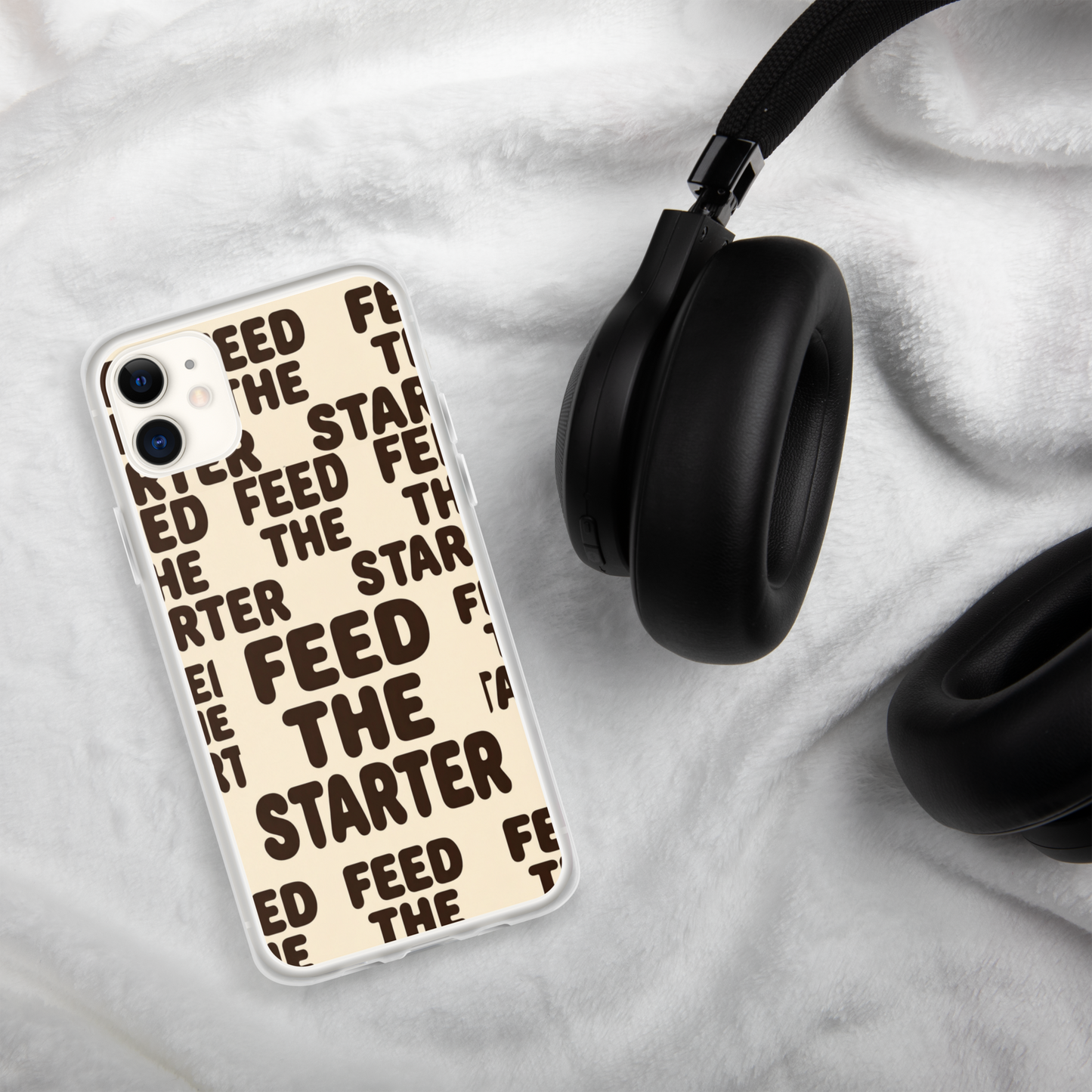 Feed the Starter Repeating Text Clear Case for iPhone® Bags & Accessories > Phone Cases ZomaModa
