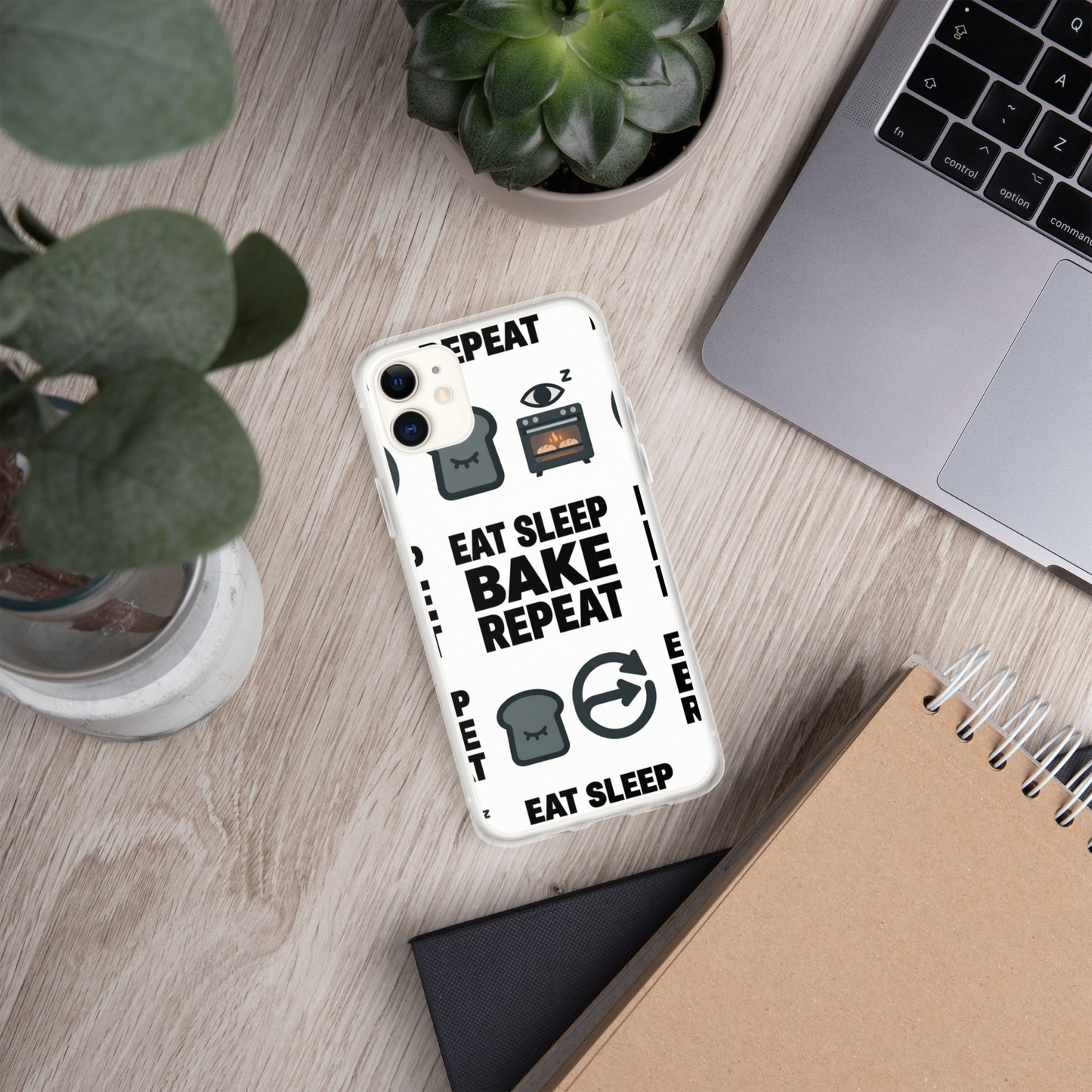 Eat Sleep Bake Repeat Clear Case for iPhone® Bags & Accessories > Phone Cases ZomaModa