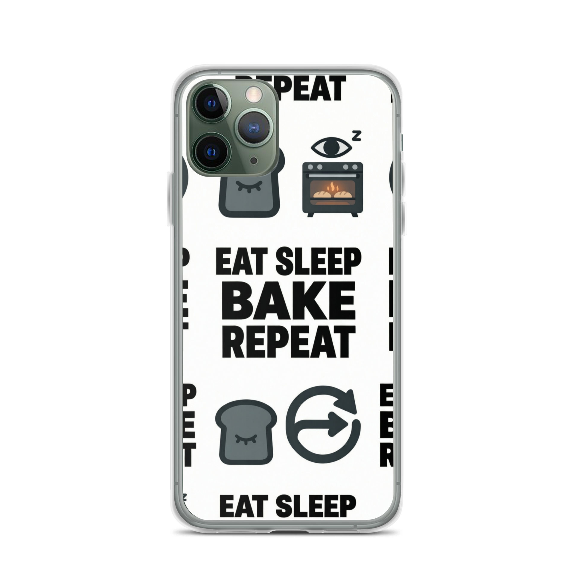 Eat Sleep Bake Repeat Clear Case for iPhone® Bags & Accessories > Phone Cases ZomaModa
