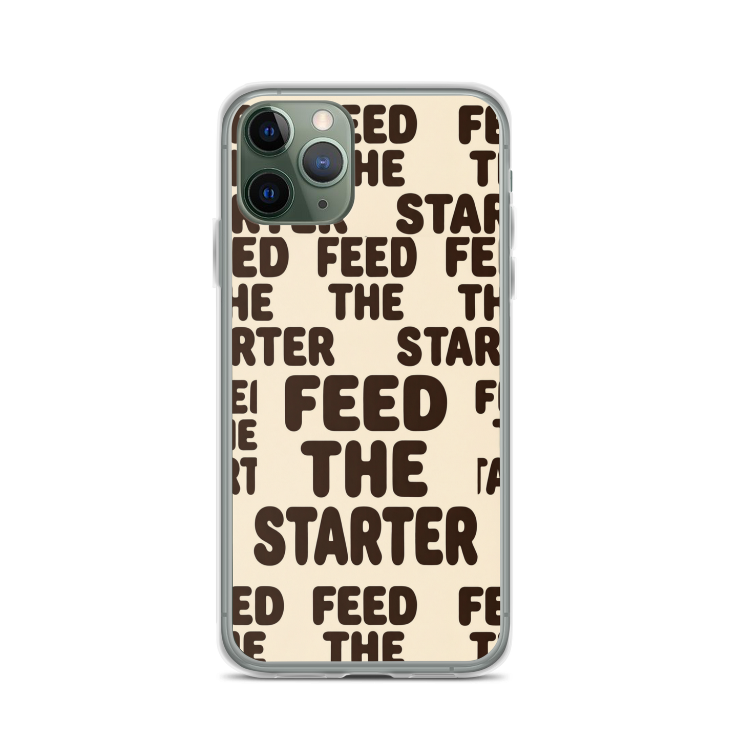 Feed the Starter Repeating Text Clear Case for iPhone® Bags & Accessories > Phone Cases ZomaModa