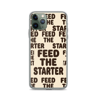 Feed the Starter Repeating Text Clear Case for iPhone® Bags & Accessories > Phone Cases ZomaModa