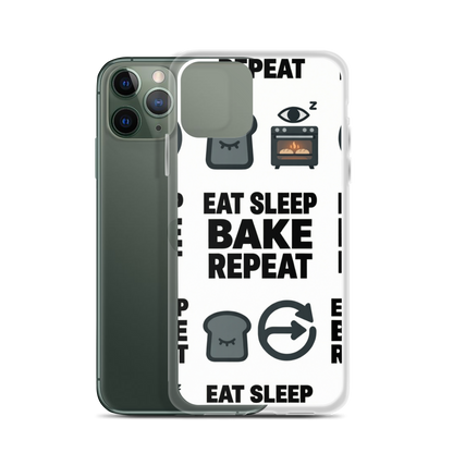 Eat Sleep Bake Repeat Clear Case for iPhone® iPhone 11 Pro Bags & Accessories > Phone Cases ZomaModa