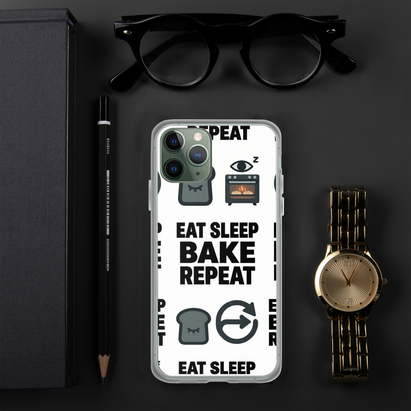 Eat Sleep Bake Repeat Clear Case for iPhone® Bags & Accessories > Phone Cases ZomaModa