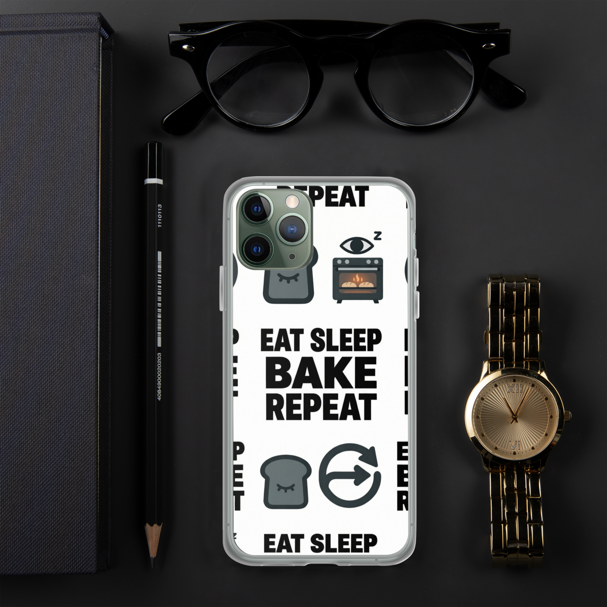 Eat Sleep Bake Repeat Clear Case for iPhone® Bags & Accessories > Phone Cases ZomaModa