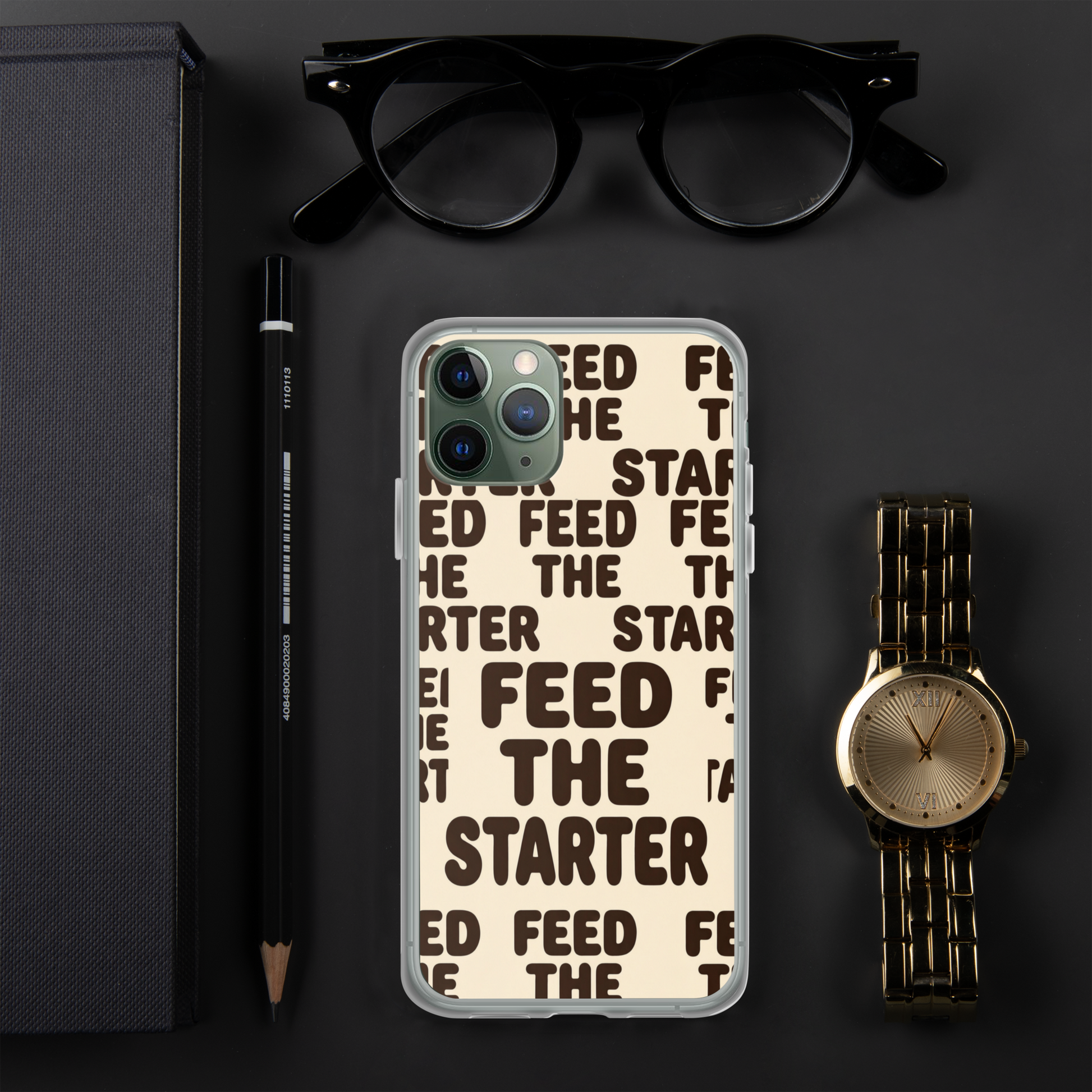 Feed the Starter Repeating Text Clear Case for iPhone® Bags & Accessories > Phone Cases ZomaModa