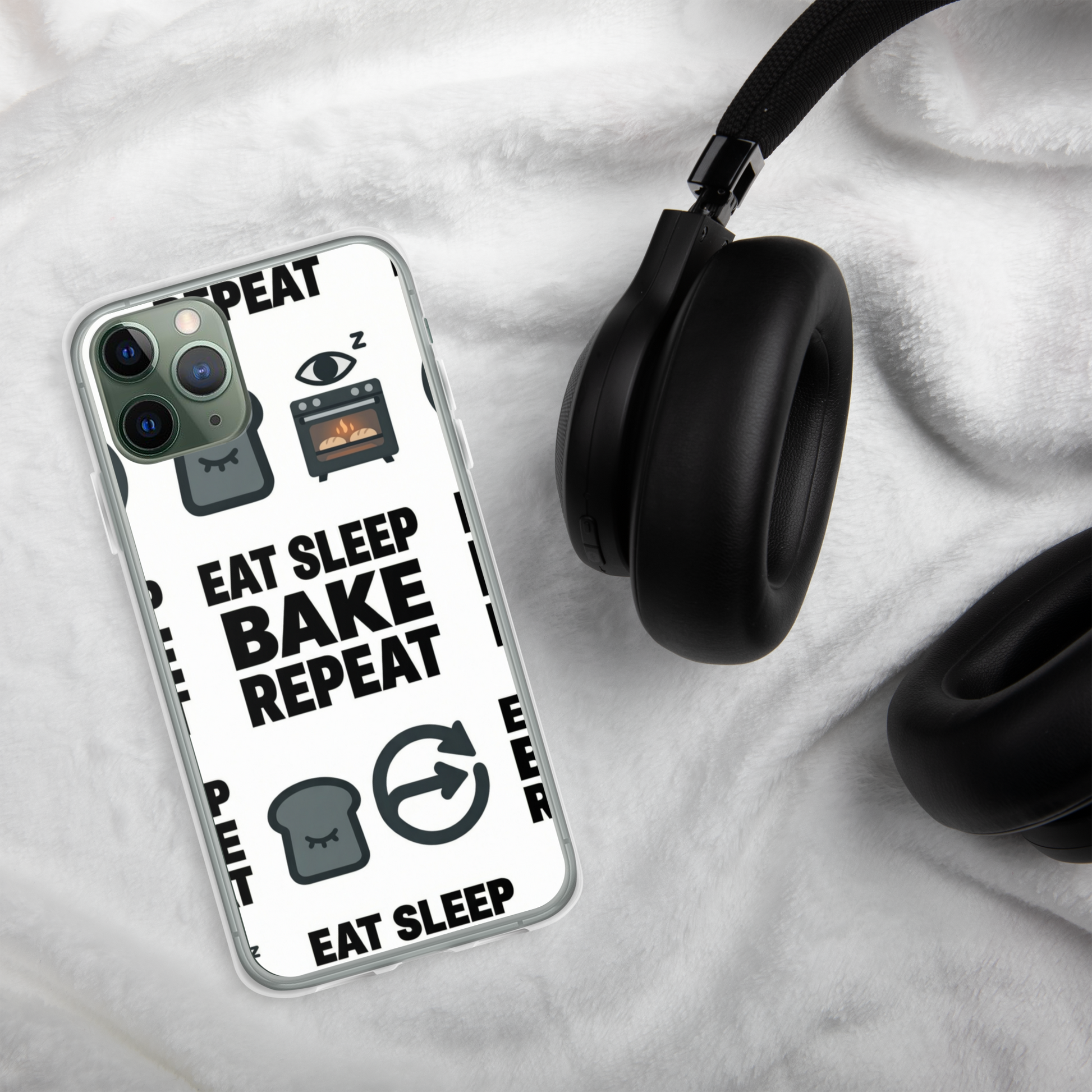 Eat Sleep Bake Repeat Clear Case for iPhone® Bags & Accessories > Phone Cases ZomaModa