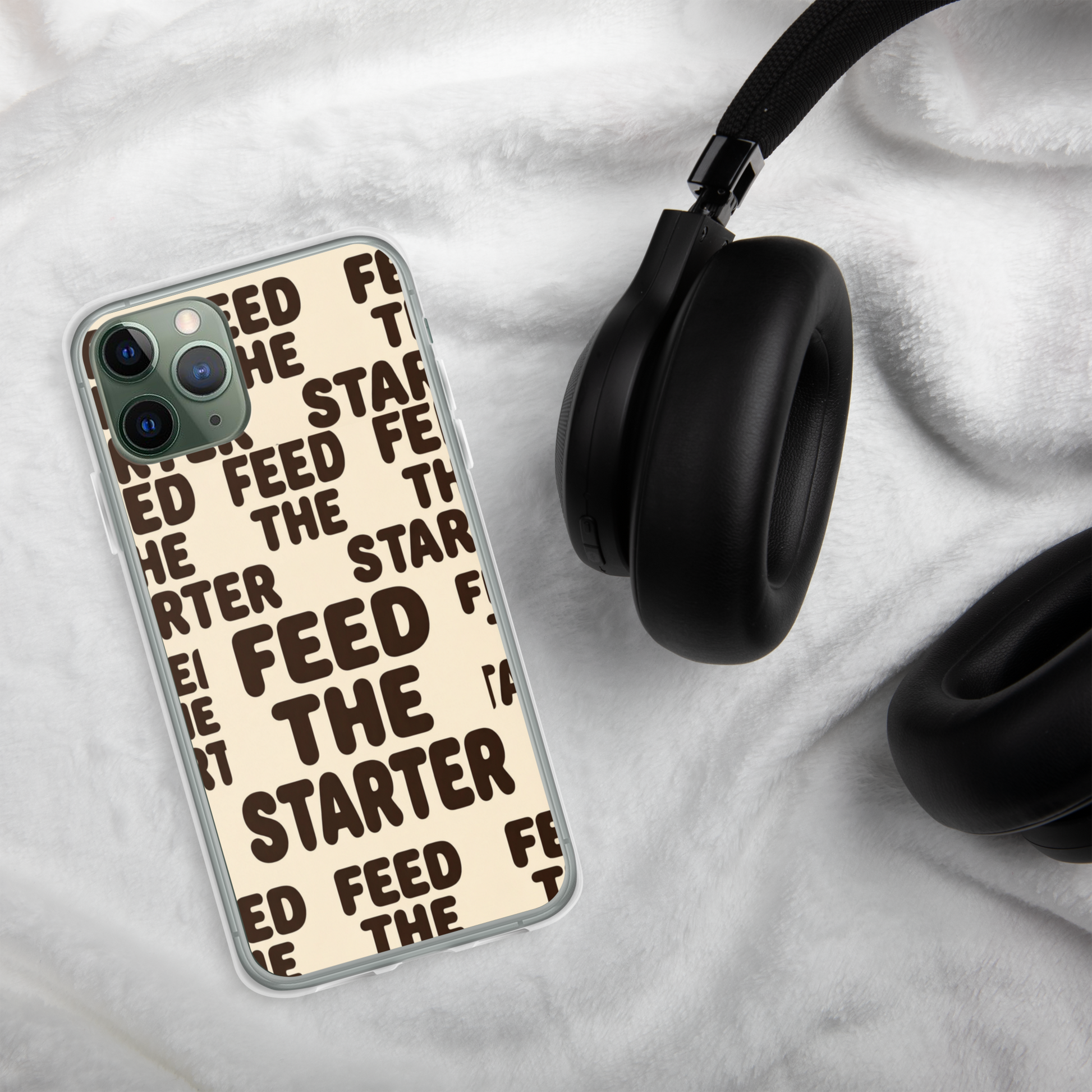 Feed the Starter Repeating Text Clear Case for iPhone® Bags & Accessories > Phone Cases ZomaModa