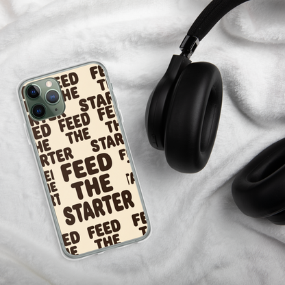 Feed the Starter Repeating Text Clear Case for iPhone® Bags & Accessories > Phone Cases ZomaModa