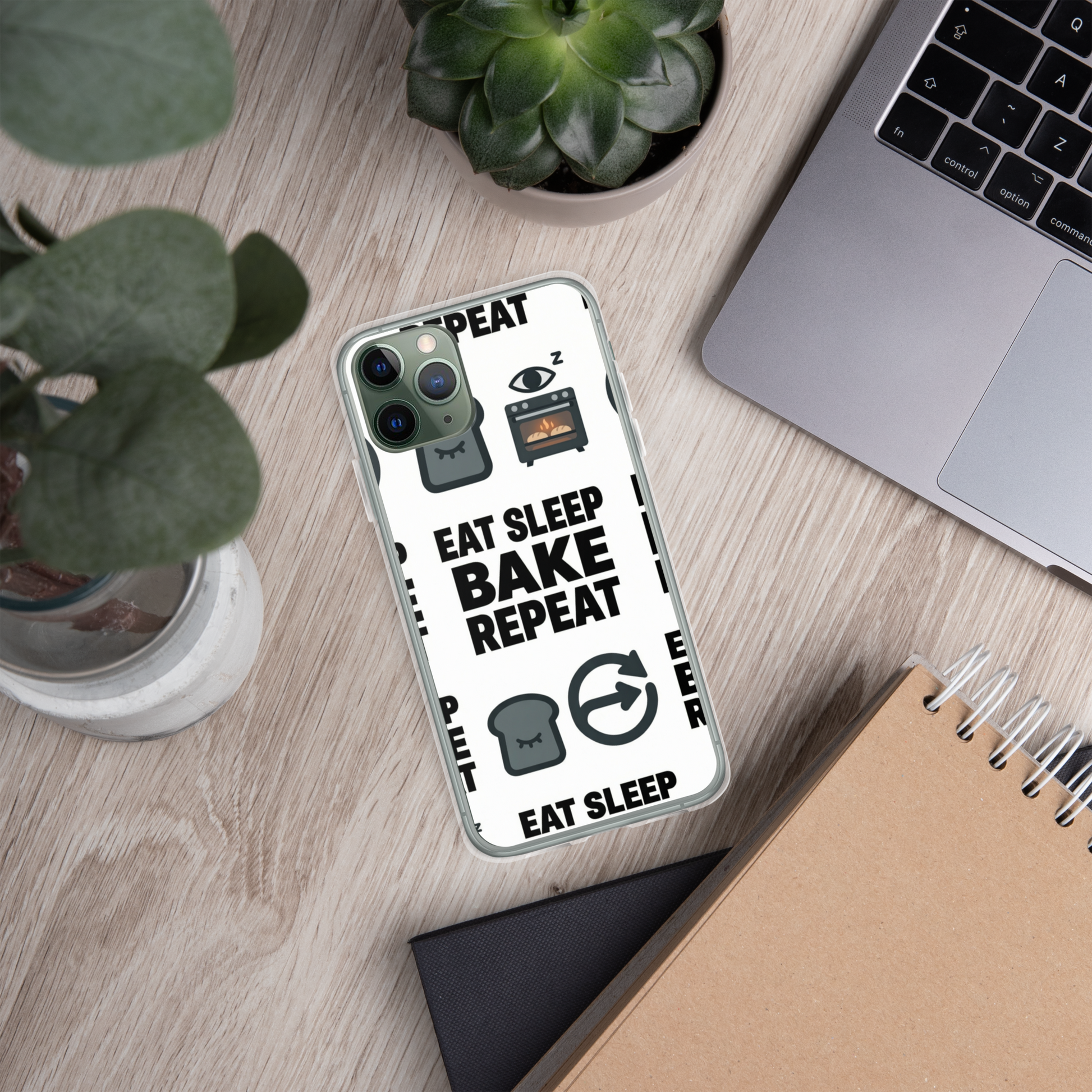 Eat Sleep Bake Repeat Clear Case for iPhone® Bags & Accessories > Phone Cases ZomaModa