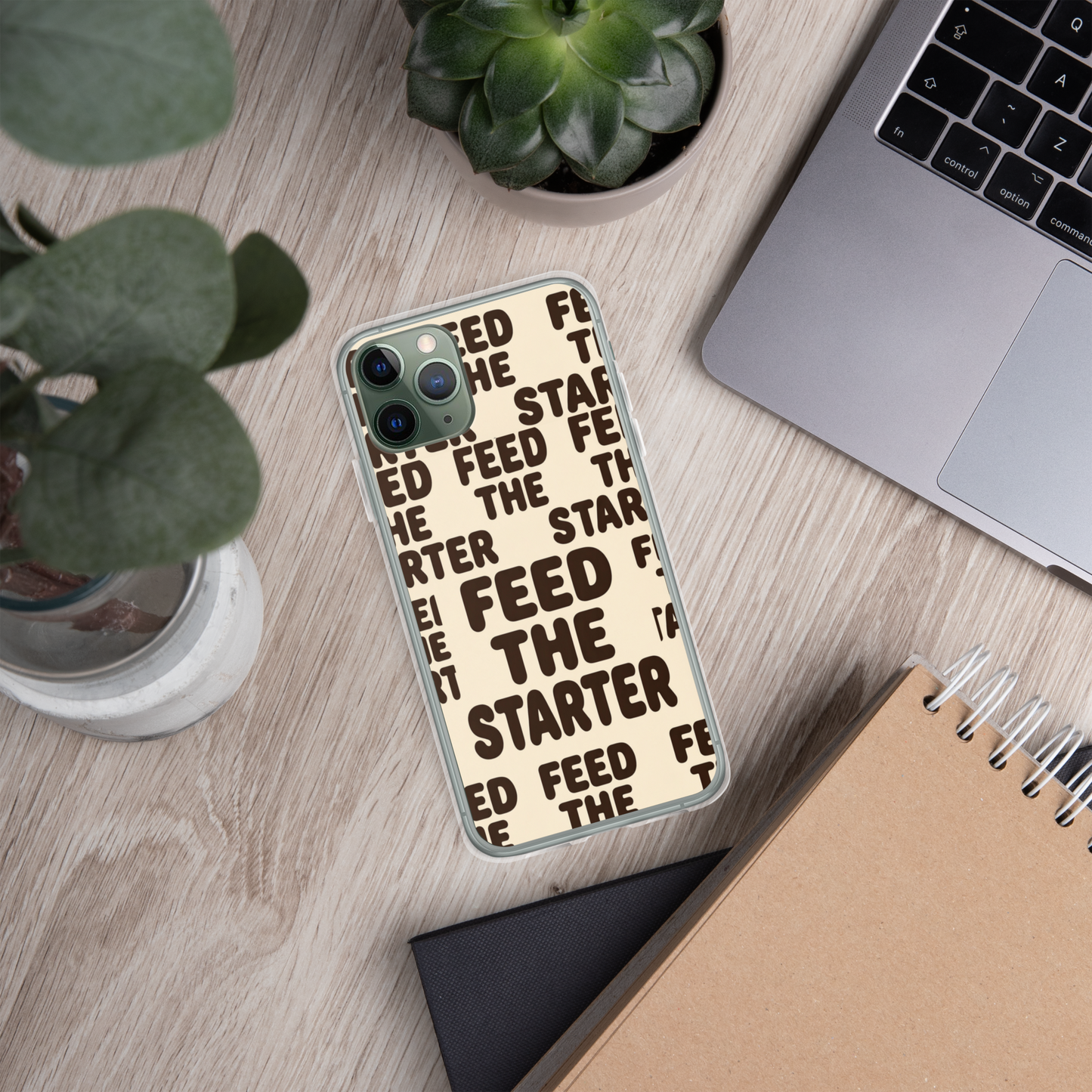 Feed the Starter Repeating Text Clear Case for iPhone® Bags & Accessories > Phone Cases ZomaModa