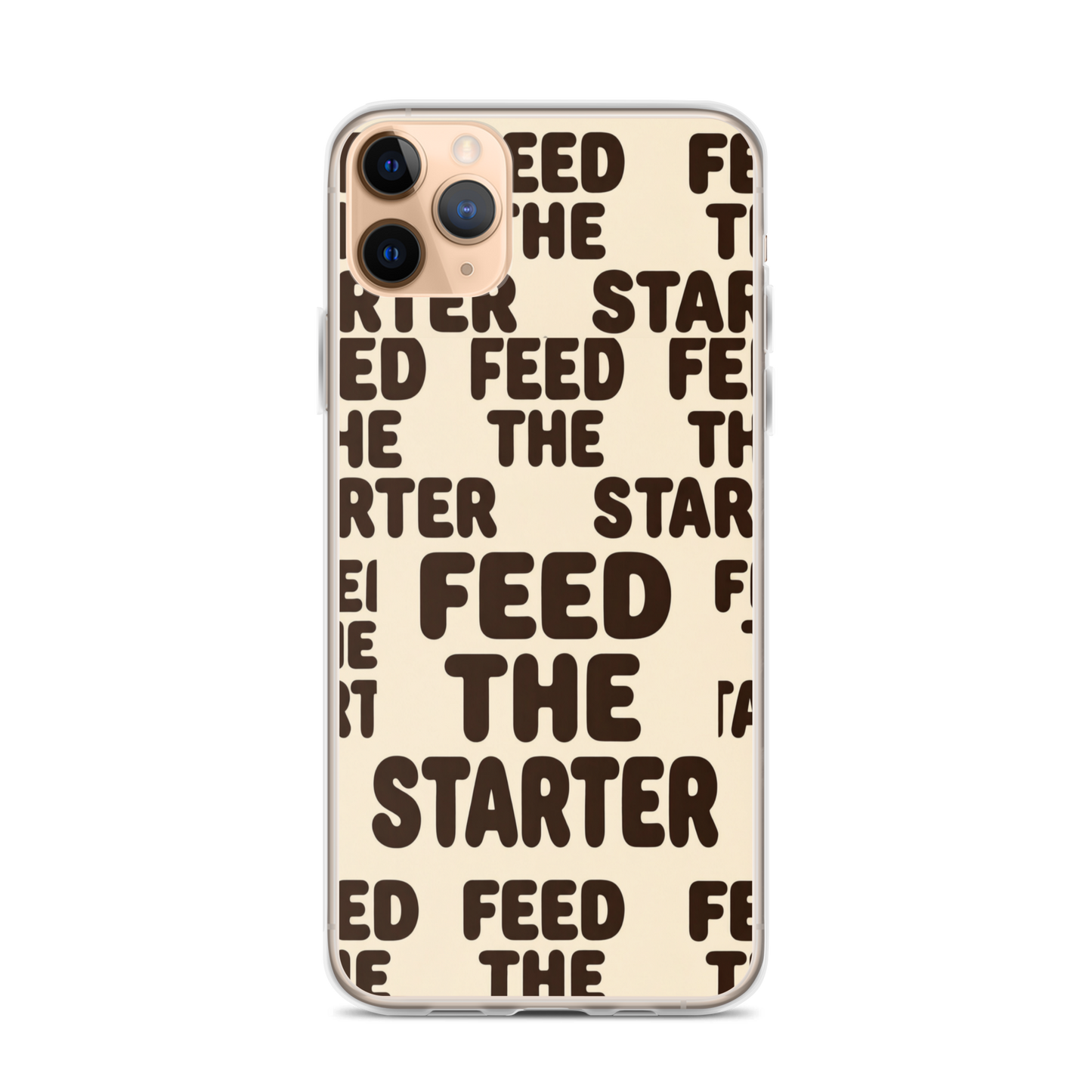 Feed the Starter Repeating Text Clear Case for iPhone® Bags & Accessories > Phone Cases ZomaModa