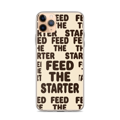 Feed the Starter Repeating Text Clear Case for iPhone® Bags & Accessories > Phone Cases ZomaModa