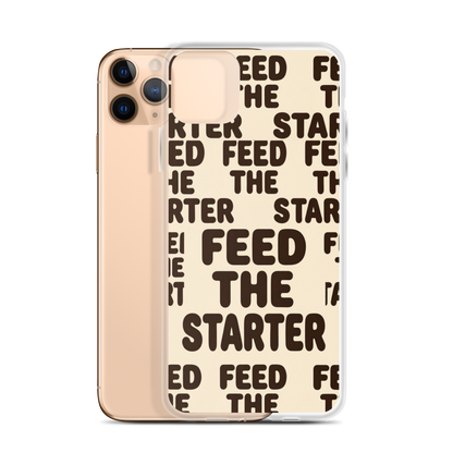Feed the Starter Repeating Text Clear Case for iPhone® iPhone 11 Pro Max Bags & Accessories > Phone Cases ZomaModa
