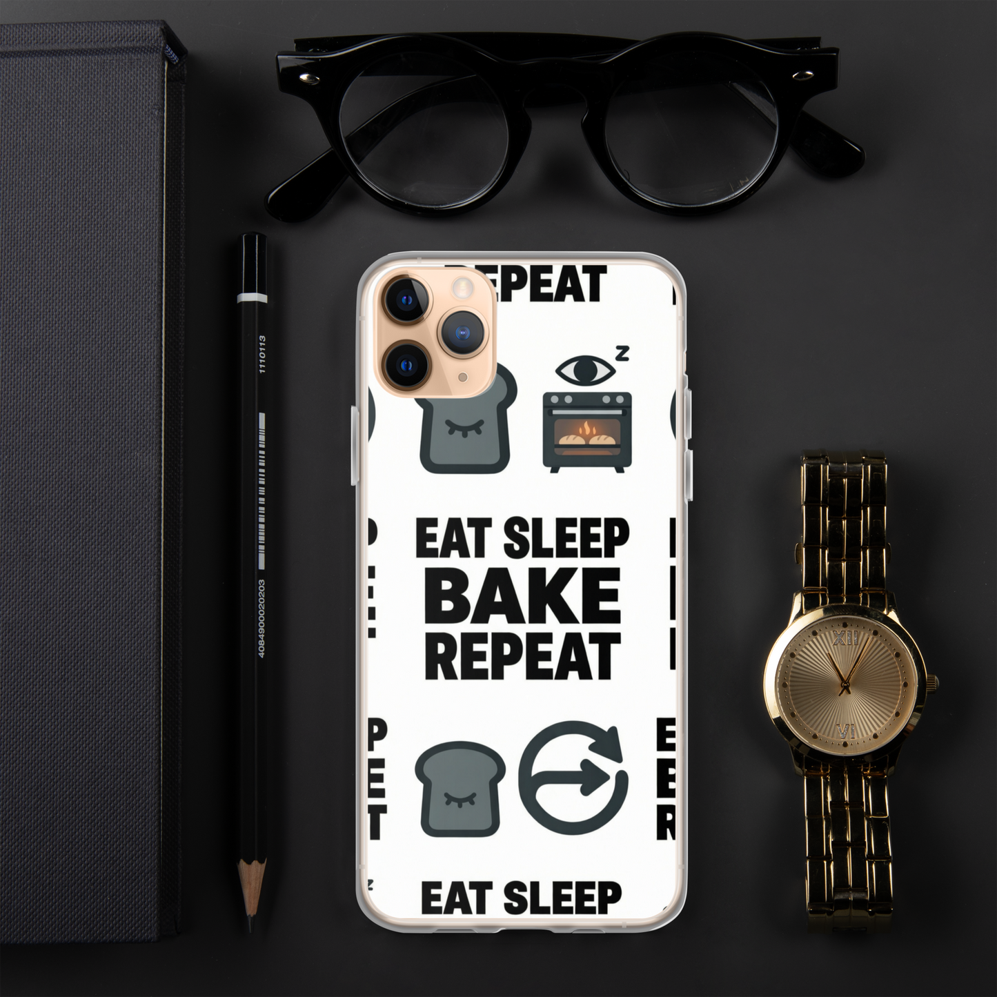 Eat Sleep Bake Repeat Clear Case for iPhone® Bags & Accessories > Phone Cases ZomaModa