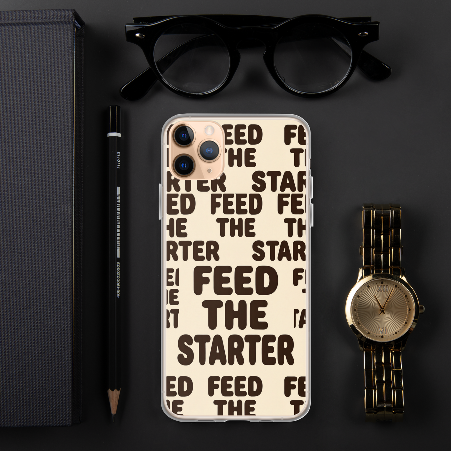 Feed the Starter Repeating Text Clear Case for iPhone® Bags & Accessories > Phone Cases ZomaModa
