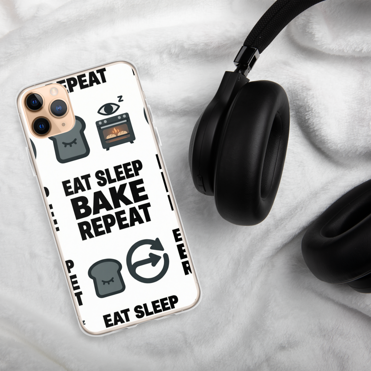 Eat Sleep Bake Repeat Clear Case for iPhone® Bags & Accessories > Phone Cases ZomaModa