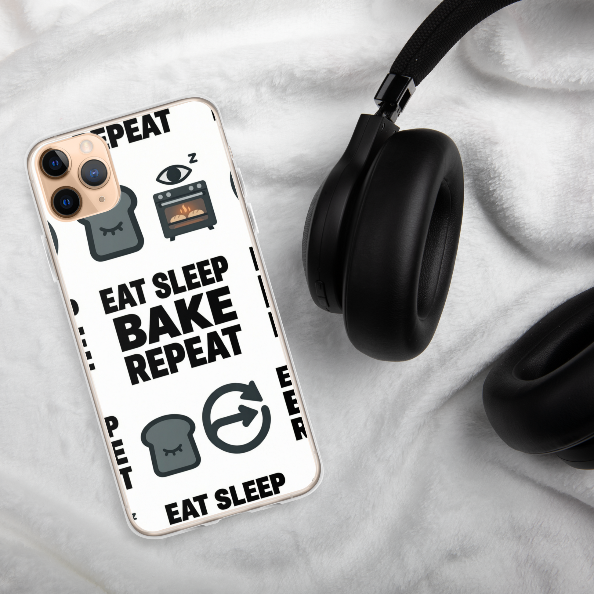 Eat Sleep Bake Repeat Clear Case for iPhone® Bags & Accessories > Phone Cases ZomaModa