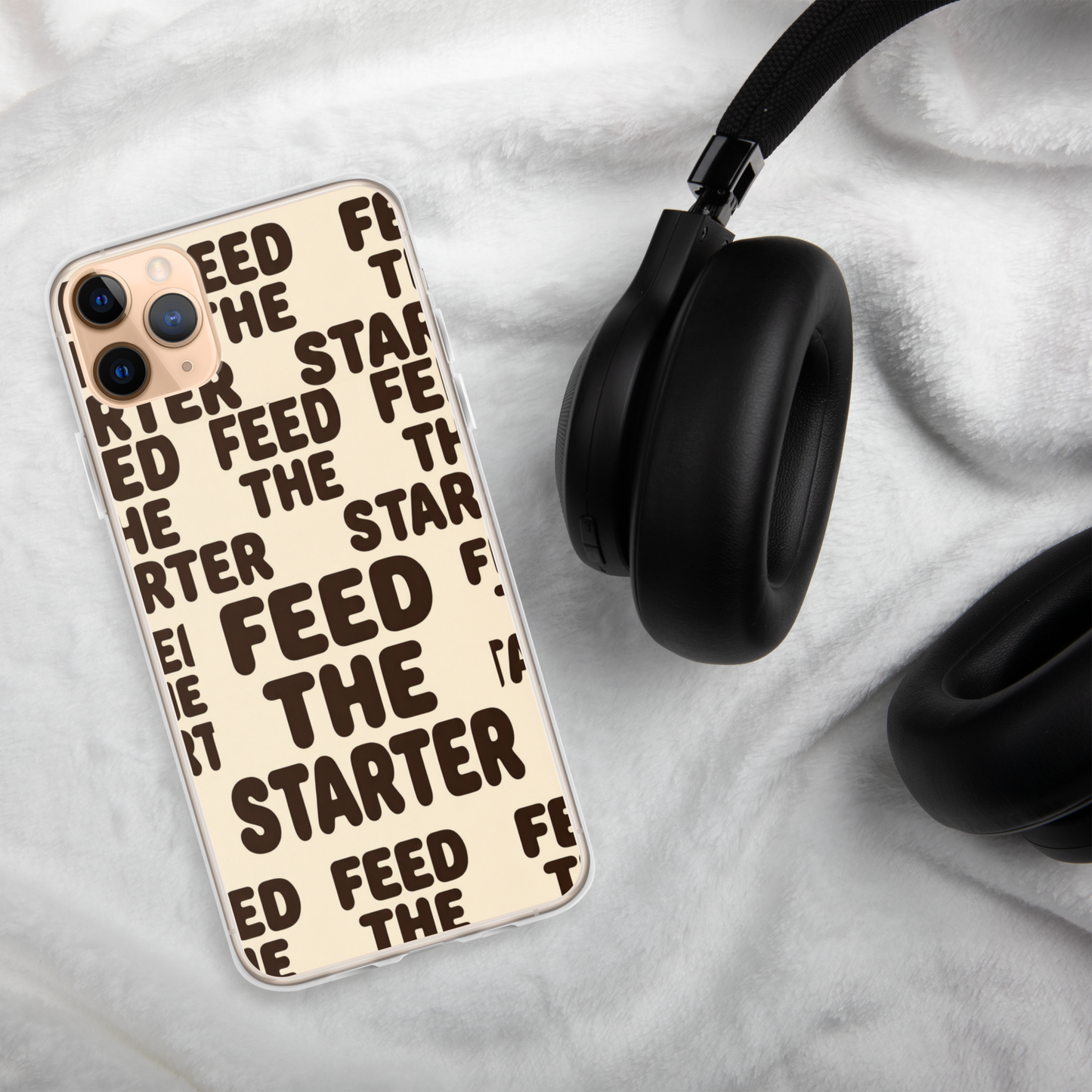 Feed the Starter Repeating Text Clear Case for iPhone® Bags & Accessories > Phone Cases ZomaModa