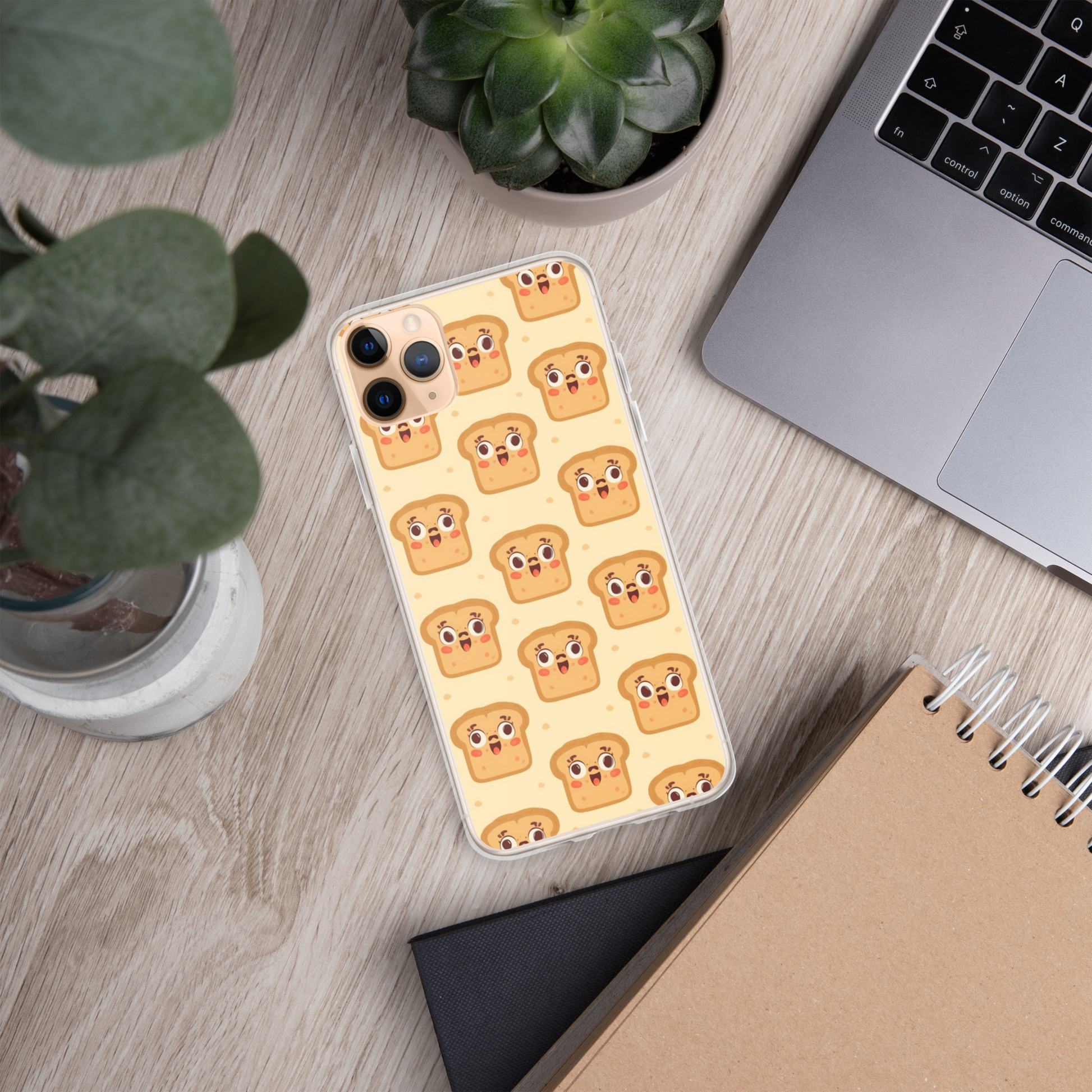 Funny Bread Faces Clear Case for iPhone® Bags & Accessories > Phone Cases ZomaModa