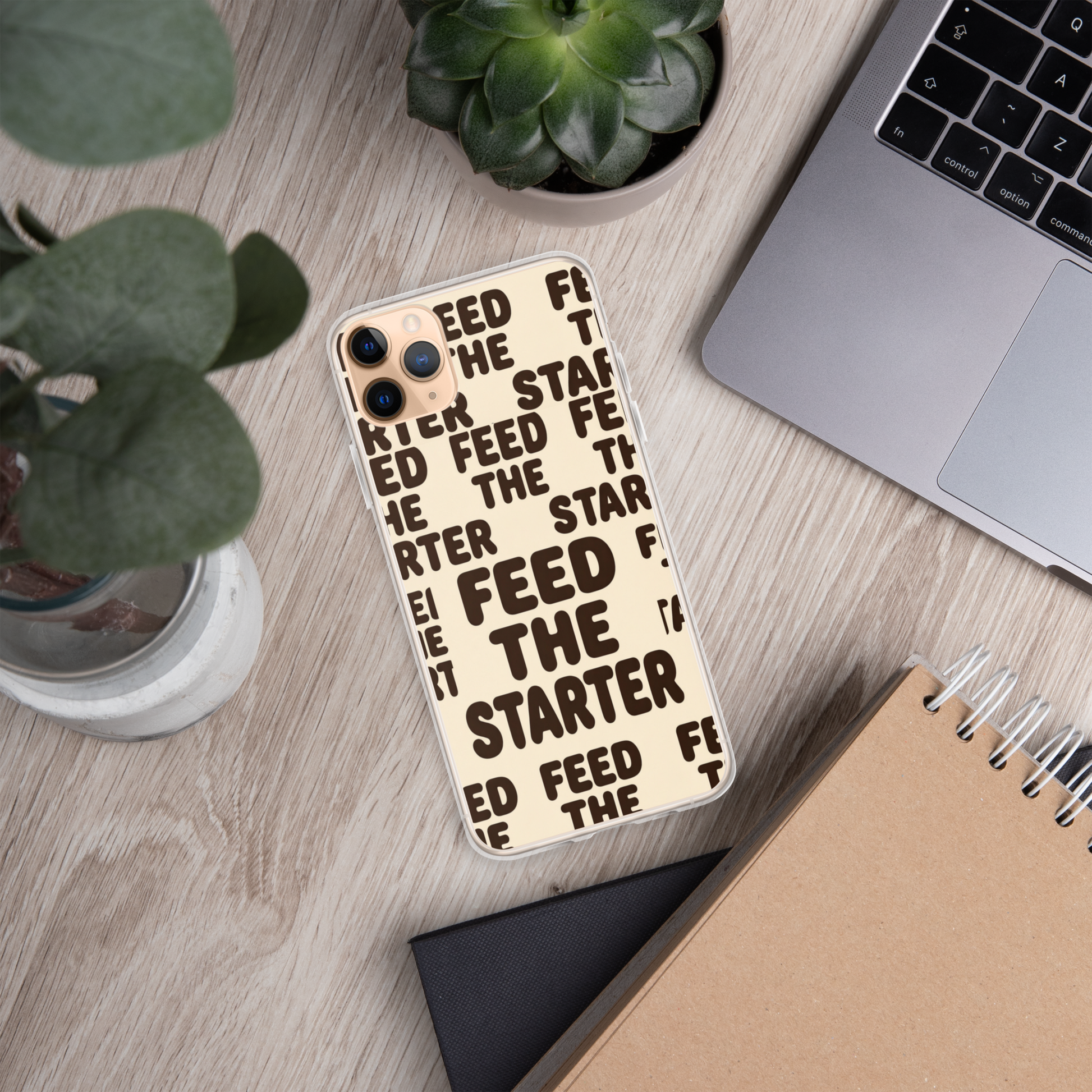 Feed the Starter Repeating Text Clear Case for iPhone® Bags & Accessories > Phone Cases ZomaModa