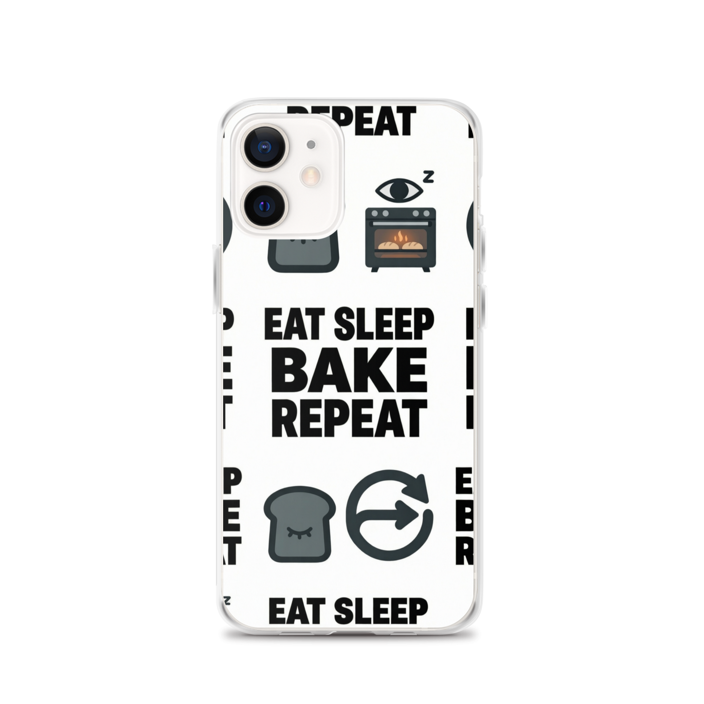 Eat Sleep Bake Repeat Clear Case for iPhone® iPhone 12 Bags & Accessories > Phone Cases ZomaModa