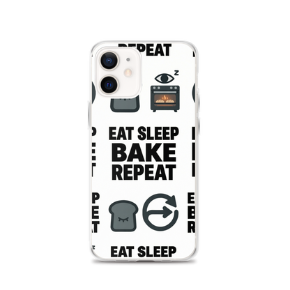 Eat Sleep Bake Repeat Clear Case for iPhone® iPhone 12 Bags & Accessories > Phone Cases ZomaModa