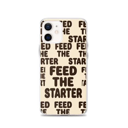 Feed the Starter Repeating Text Clear Case for iPhone® iPhone 12 Bags & Accessories > Phone Cases ZomaModa