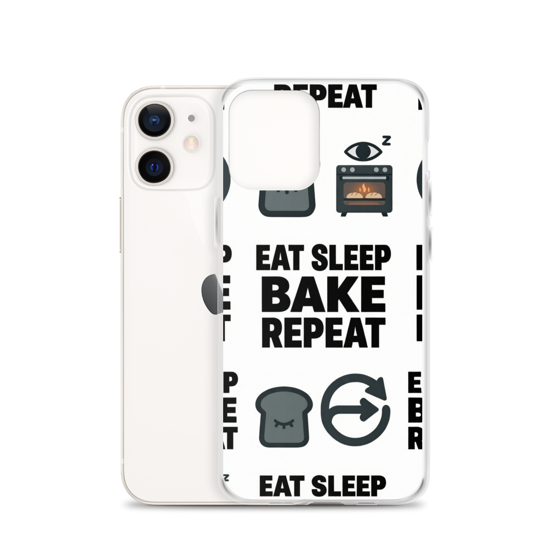 Eat Sleep Bake Repeat Clear Case for iPhone® Bags & Accessories > Phone Cases ZomaModa