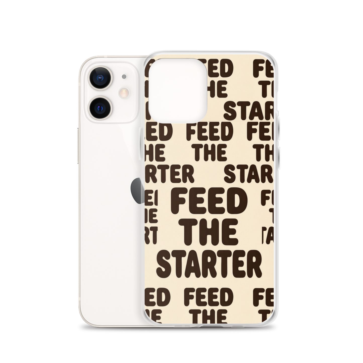 Feed the Starter Repeating Text Clear Case for iPhone® Bags & Accessories > Phone Cases ZomaModa