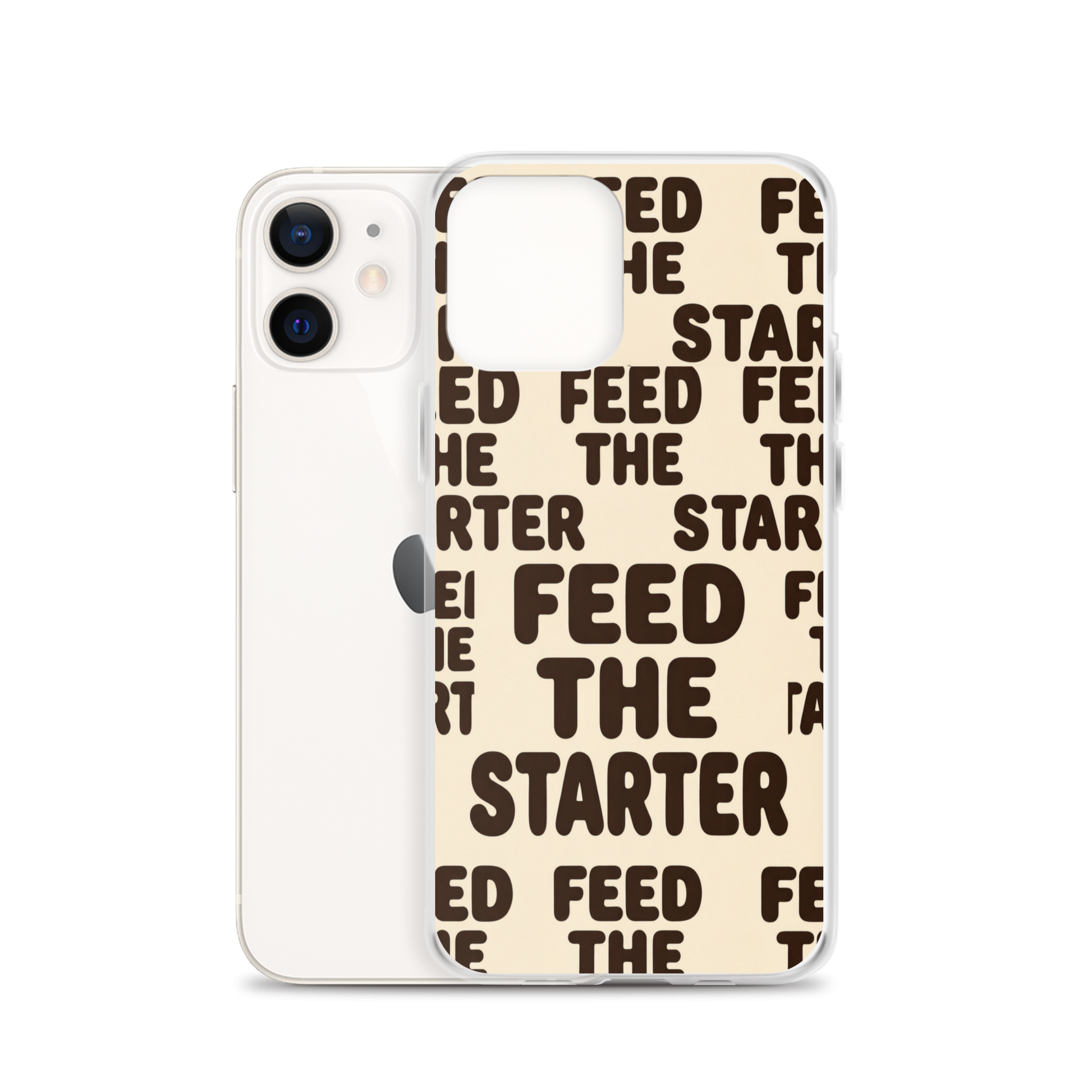 Feed the Starter Repeating Text Clear Case for iPhone® Bags & Accessories > Phone Cases ZomaModa
